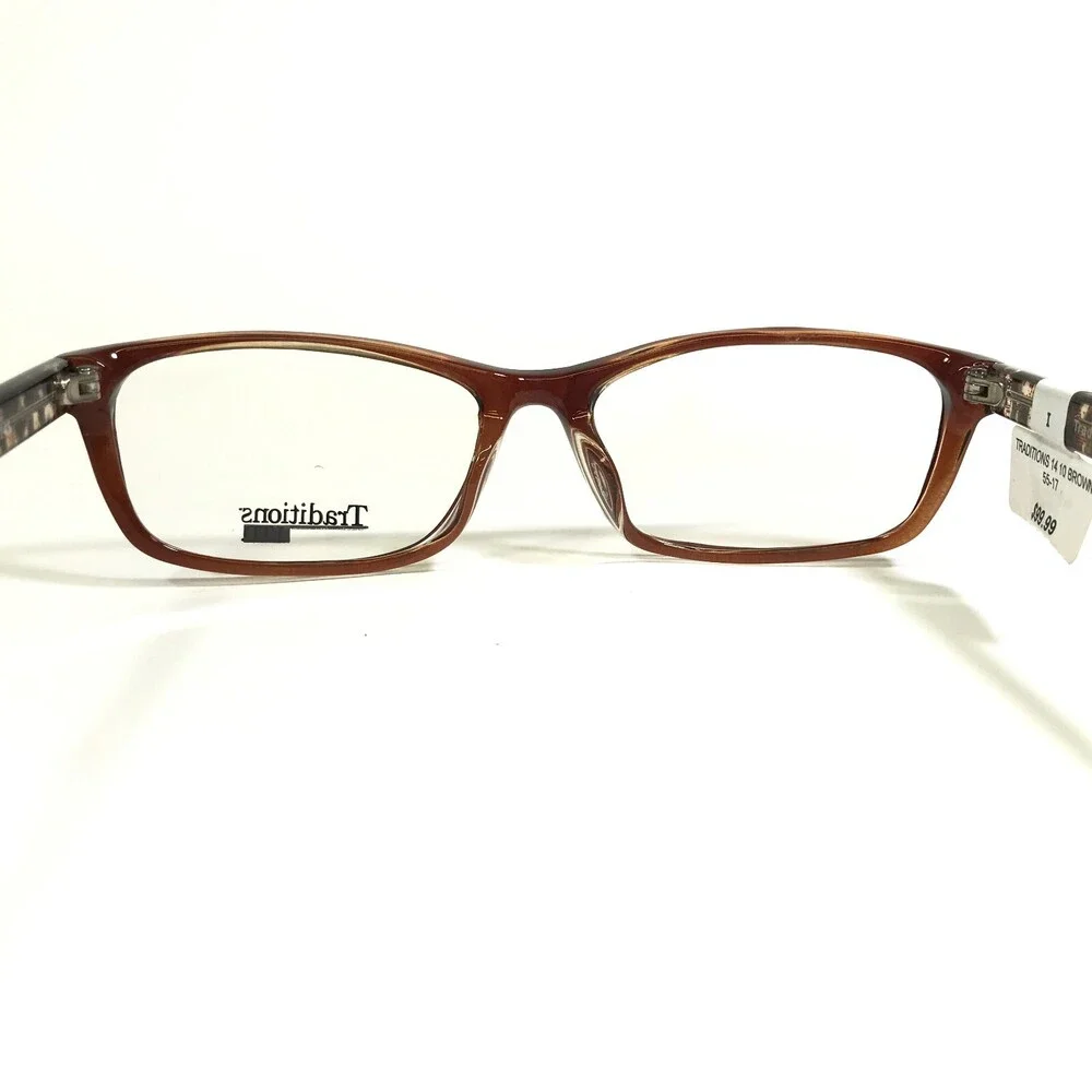 Traditions Eyeglasses Frames T14 COL 10 Clear Brown Cheetah Print 54-16-145